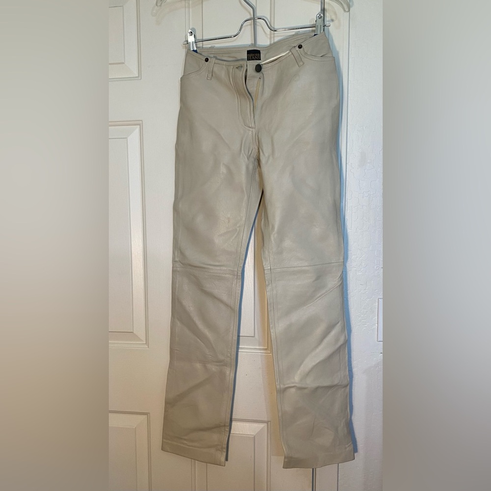 SHEIN SUD JEANS Vintage cream leather pants size 4